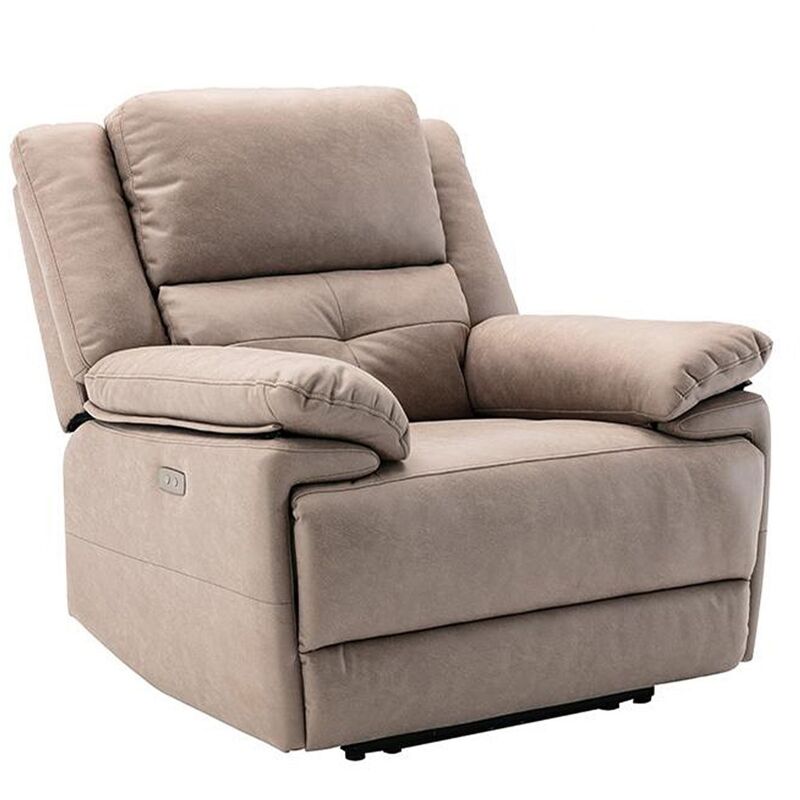 Vente-unique - Fauteuil relax électrique en tissu taupe dolene