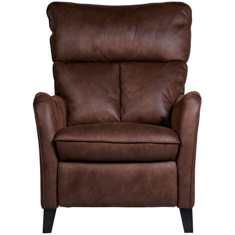 Fauteuil relax manuel en microfibre couleur chocolat - Longueur 76 x Profondeur 90 x Hauteur 108 cm