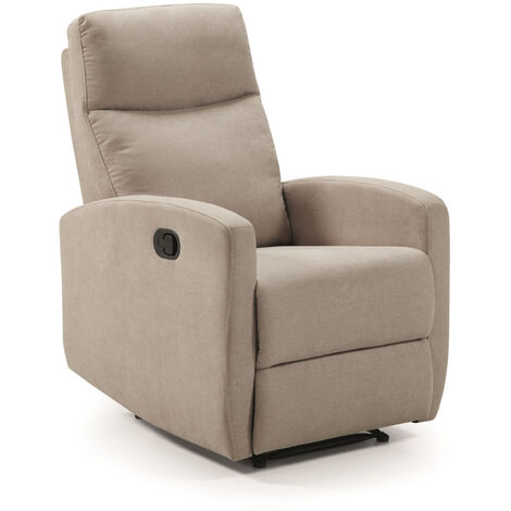 Fauteuil relax manuel en tissu waterproof couleur Crème - Longueur 66 x Profondeur 88 x Hauteur 103 cm