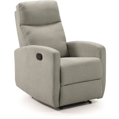 Fauteuil relax manuel en tissu waterproof couleur Gris perle - Longueur 66 x Profondeur 88 x Hauteur 103 cm
