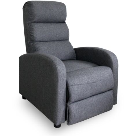 Intensedeco – Fauteuil relax manuel inclinable en tissu gris – Largeur d'assise 50 cm – Hauteur d'assise 38 cm – Profondeur 74 cm – Confort optimal