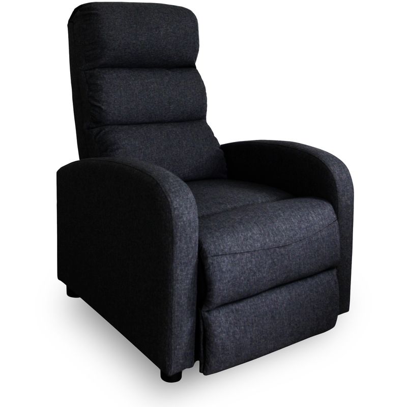 intensedeco - fauteuil relax manuel lasco tissu noir - noir