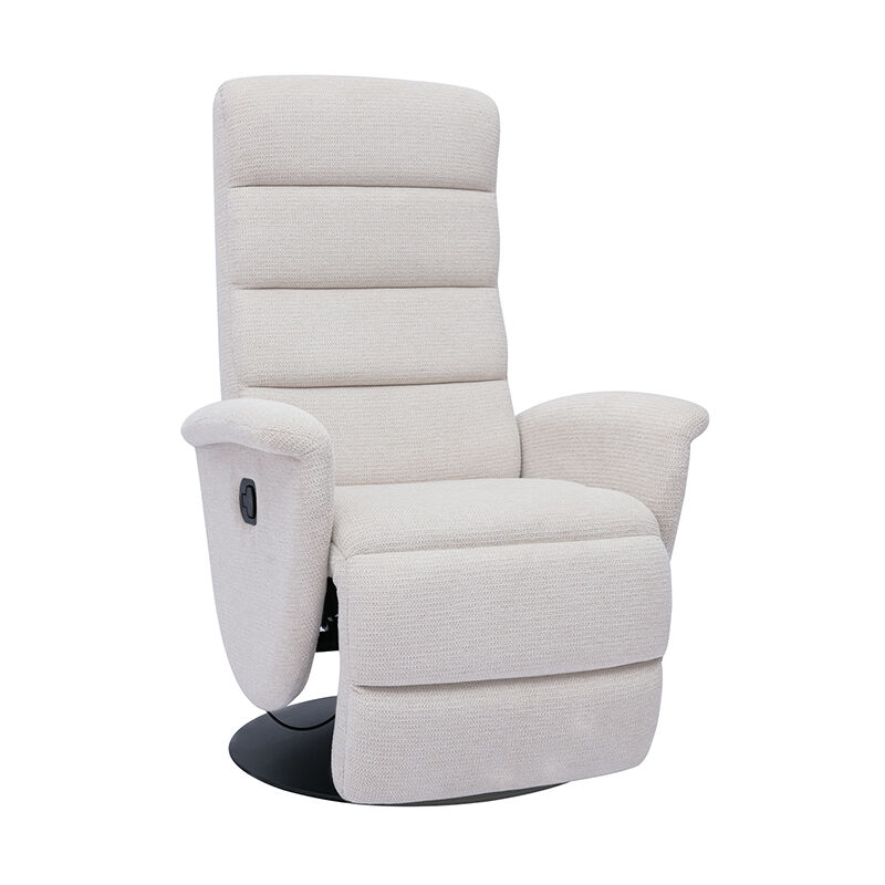Miliboo - Fauteuil pivotant relax manuel en tissu chenille beige nelson