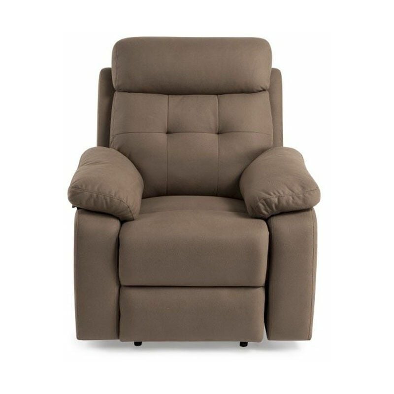 Fauteuil relax manuel recouvert de tissu chocolat 92 cm (largeur) x 105 cm (hauteur) x 95 cm (profondeur)