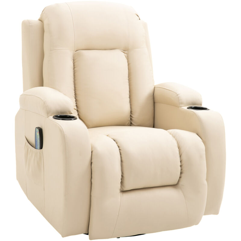 Fauteuil relax massant chauffant lorenzo crème