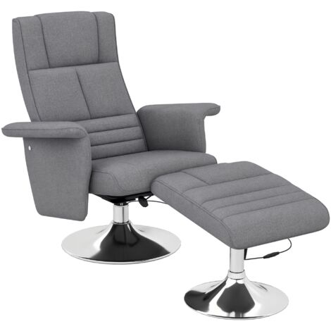 Fauteuil Inclinable Pivotant 360° HOMCOM - Tissu Bouclette, Repose-pieds, Bascule Et Inclinaison 135°, Capacité 120 Kg - 2