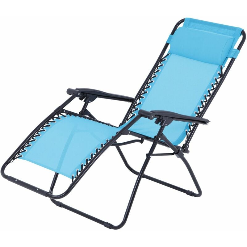Fauteuil relax de jardin - O'Colors - Multi positions - Bleu - Bleu