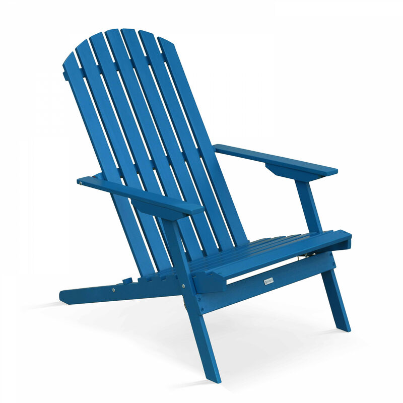 Fauteuil relax pliant en bois d'eucalyptus bleu pacific