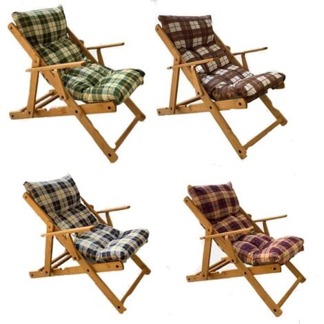 LGVSHOPPING Fauteuil relax réglable en bois