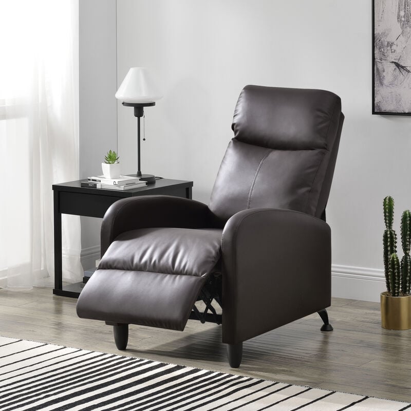 fauteuil relaxant dans la place similaire avec des dossiers réglables et des reproches à différentes couleurs taille : marron