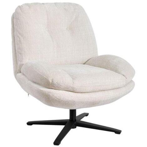 Fauteuil relaxant pivotant tissu blanc écru PANAMA Casita
