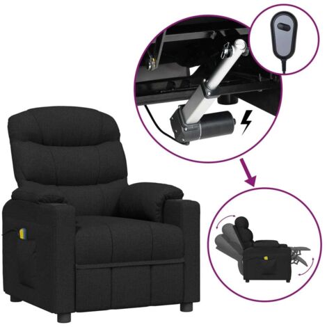 Fauteuil Relaxation  Fauteuil électrique de massage Noir Tissu 99689