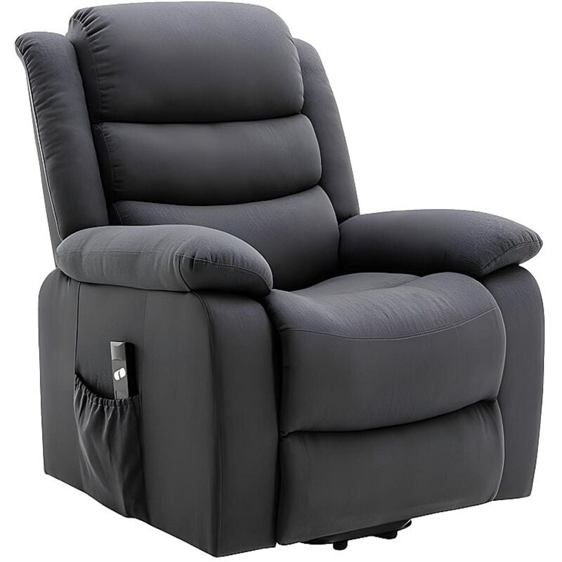 Vente-unique - Fauteuil releveur électrique en tissu anthracite nadine