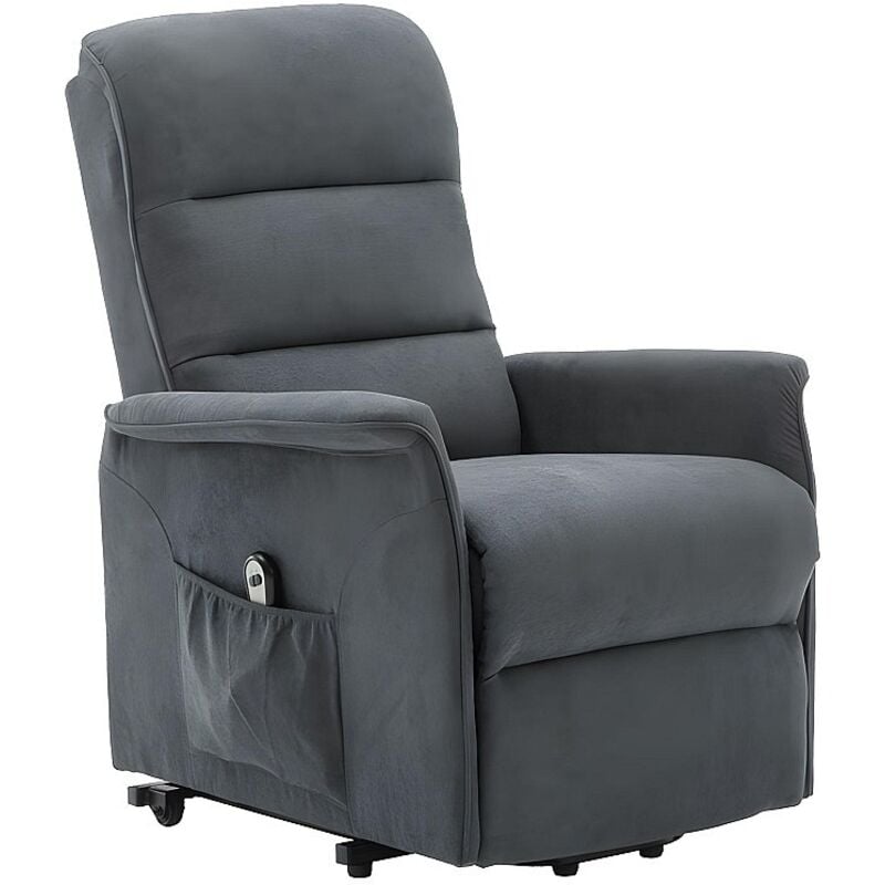 Vente-unique - Fauteuil releveur électrique en tissu anthracite capucine