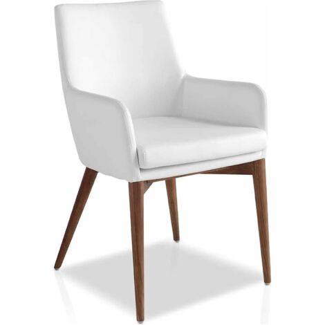 Fauteuil rembourré avec pieds bois