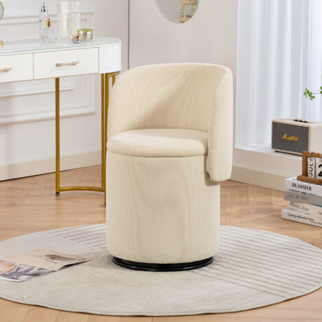 Fauteuil rembourré pivotant 360° maquillage avec rangement,siège doux multifonction chambre salle à manger-Da