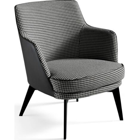 Fauteuil rembourré structure acier inoxydable peint époxy - Gris, noir