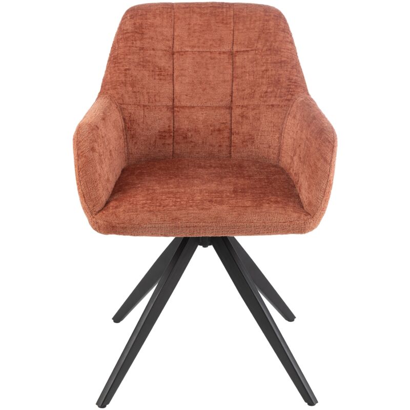 M&s - Fauteuil repas 58x56,5x85 cm en tissu terracotta et métal - louks M&s - Fauteuil repas 58x56,5x85 cm en tissu terracotta et métal - louks