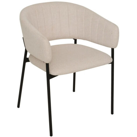 Fauteuil repas tissu beige Solea Atmosphera