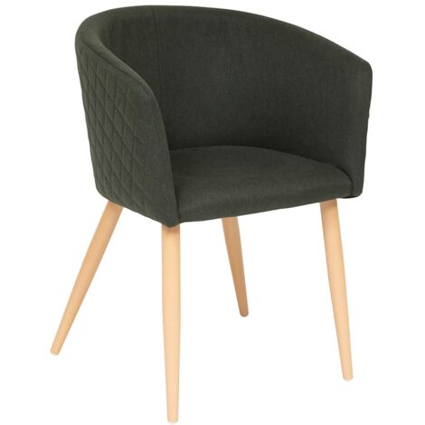 Fauteuil repas tissu vert cèdre Marlo Atmosphera