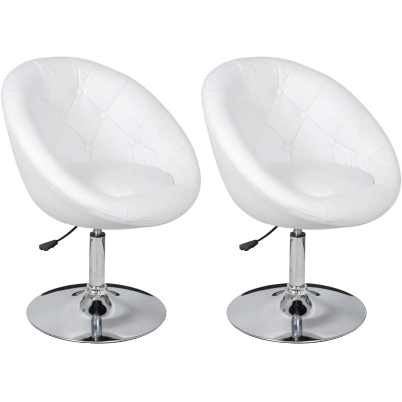 Chaises de bar lot de 2 blanc similicuir