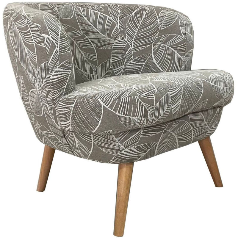 Fauteuil rétro en tissu jacquard motifs floraux - DAGOBERT