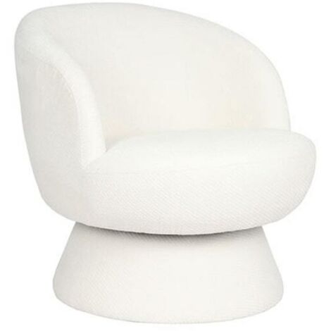 Fauteuil rond pivotant tissu blanc Casita LADOGA
