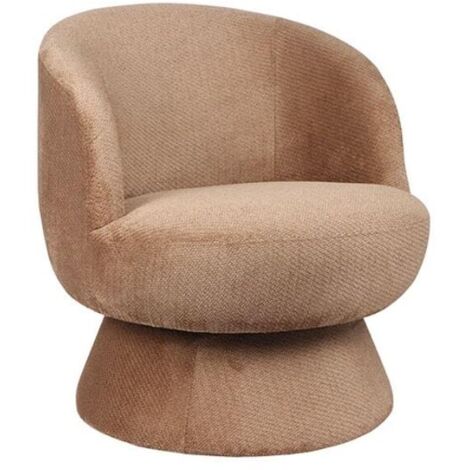 Fauteuil rond pivotant tissu camel Casita LADOGA