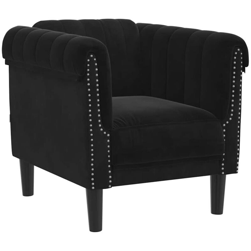 Vidaxl - Fauteuil noir velours