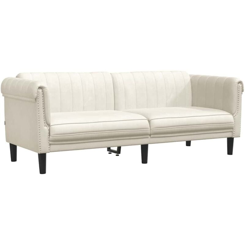 Vidaxl - Canapé à 3 places crème velours