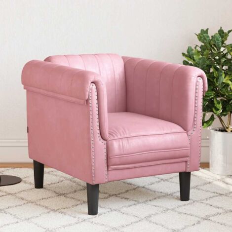 Fauteuil rose velours vidaXL