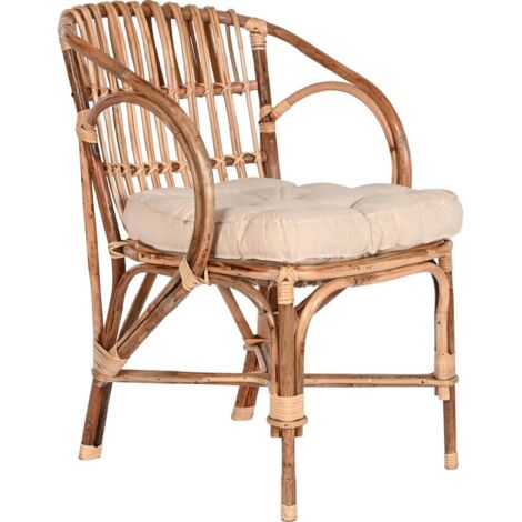 Fauteuil rotin beige pour ambiance cozy et élégante - Beige naturel et nuances de bambou