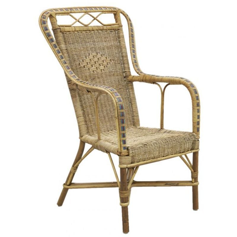 Fauteuil haut en manau et rotin Medan