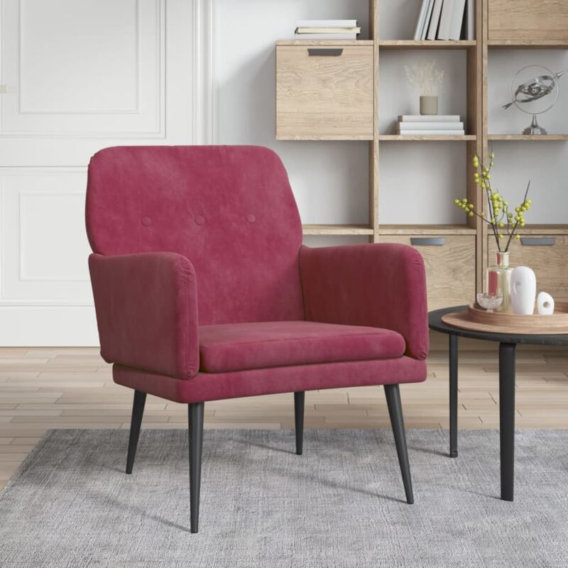 Fauteuil Rouge bordeaux 62x79x79 cm Velours - Vidaxl