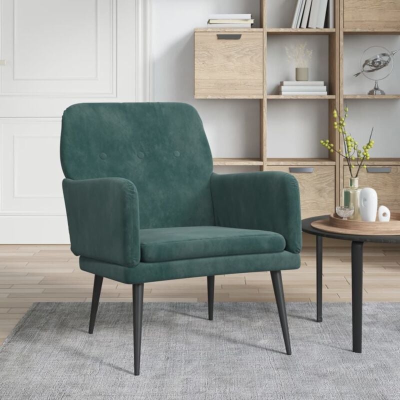 Fauteuil Vert foncé 62x79x79 cm Velours Vidaxl