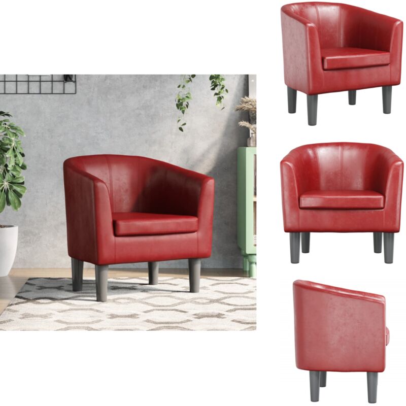 Fauteuil rouge bordeaux similicuir - Fauteuil Cabriolet - Fauteuils Cabriolet - Fauteuil - Chaise De Chambre à Coucher