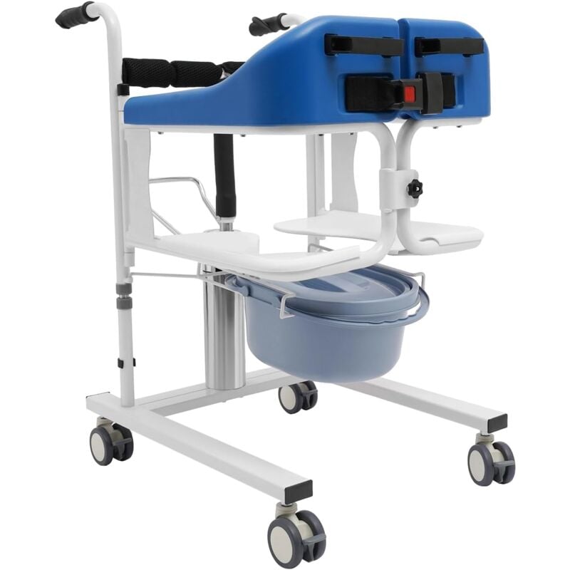 Fauteuil Roulant Hydraulique pour Patients, Chaise de Transfert et de Transport, Siège de Douche Portable, Siège Divisé à 180°