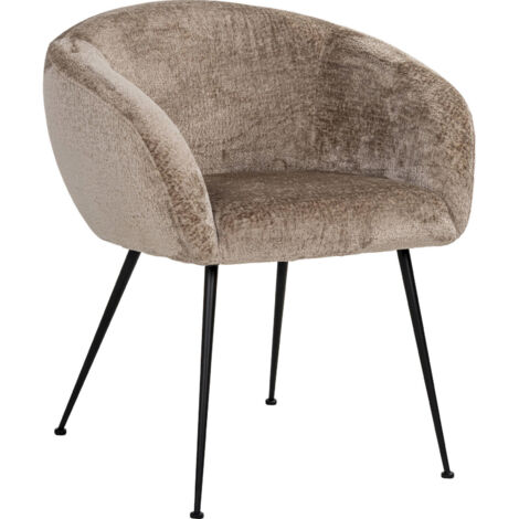 Fauteuil Ruby Salle Manger Chenille Taupe - Taupe chenille nuancée