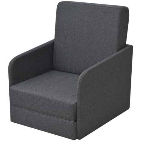 Fauteuil Salon Confortable, Chaises pour Salon, Siège élégant pour Chambre convertible Gris foncé Tissu ZSD10851