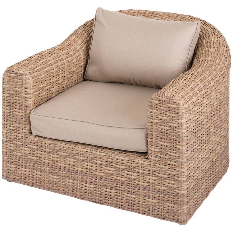 Hesperide - Fauteuil de salon de jardin Mooréa savana aluminium traité époxy en résine tressée - Hespéride