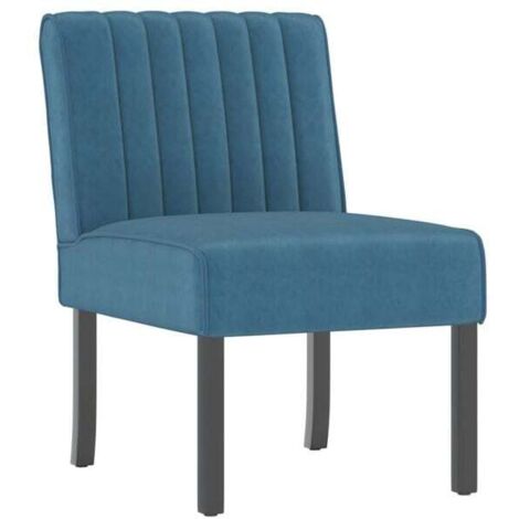 Fauteuil sans accoudoirs en velours bleu