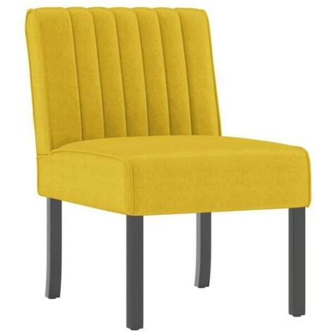 Fauteuil sans accoudoirs en velours jaune