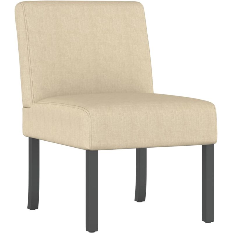 Fauteuil sans accoudoirs crème tissu Vidaxl