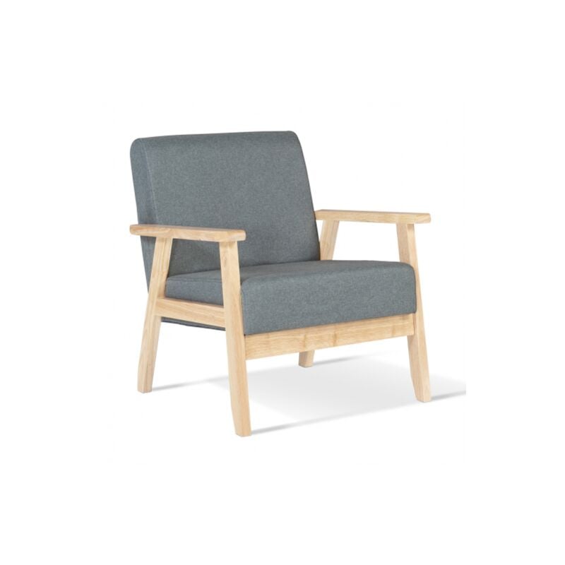 Fauteuil scandinave ANDERS en tissu gris anthracite - Gris