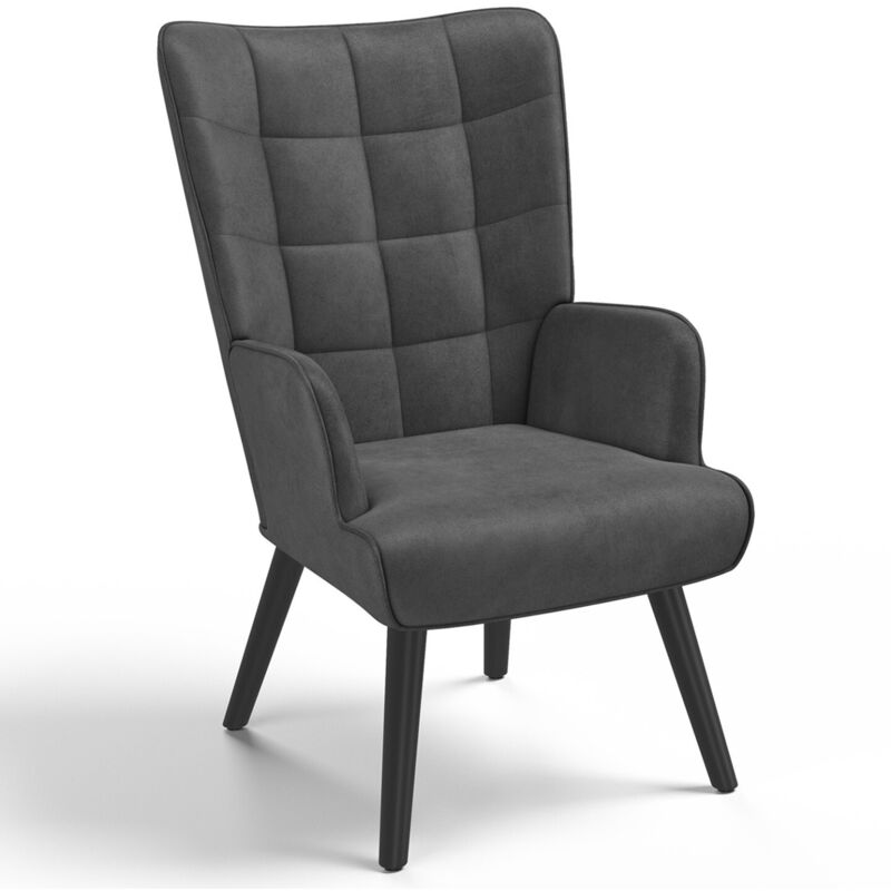 Fauteuil scandinave ania en velours gris