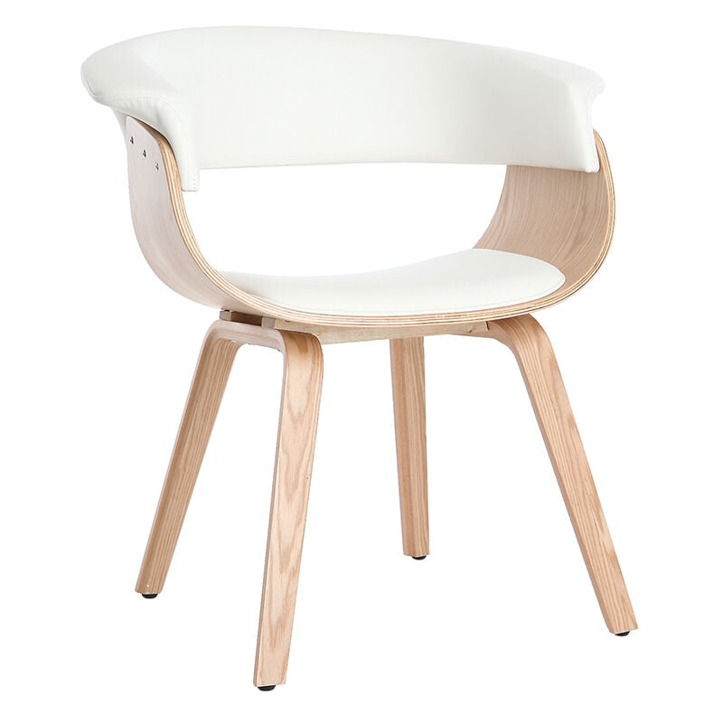 Miliboo - Chaise scandinave blanc et bois clair oktav - Bois clair / blanc