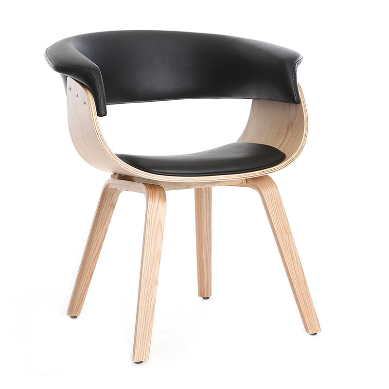 Miliboo - Chaise scandinave noir et bois clair oktav