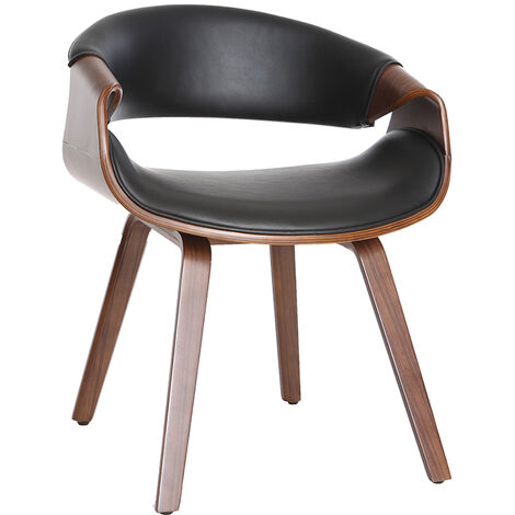 Fauteuil scandinave bois ARAMIS - Noyer / noir