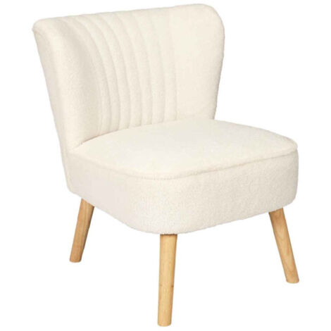 Fauteuil Scandinave Design "Erika" 72cm Blanc