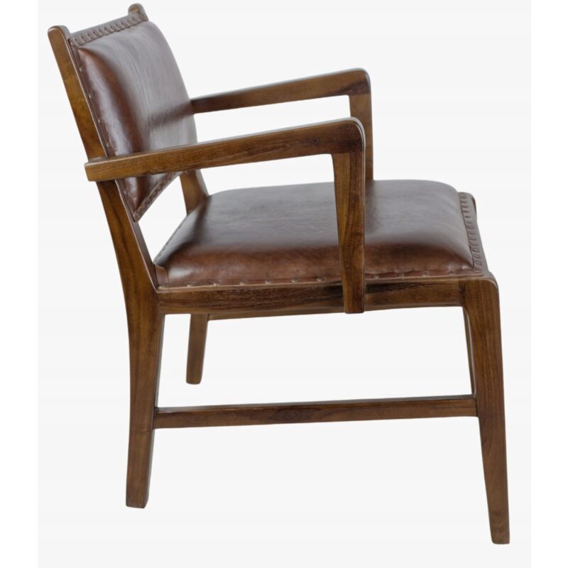 Fauteuil scandinave en bois marron rembourré Antiquités 24
